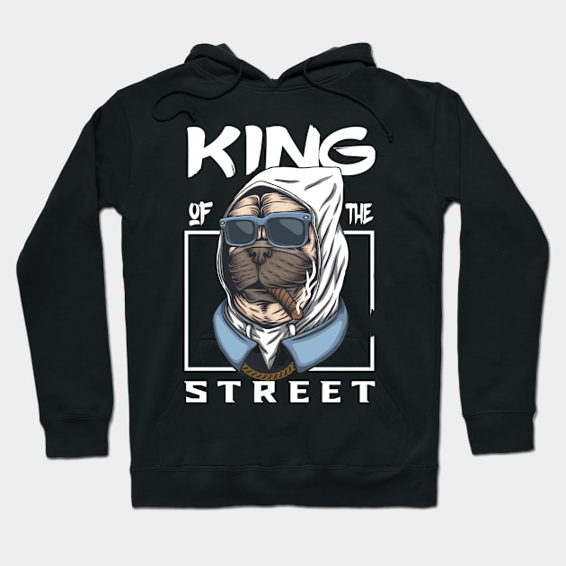 Pug dog king of the street Hoodie by snoddyshop